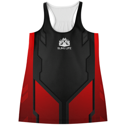 Black & Red Abstract Sling Life Tank Top - Sling Life Fans