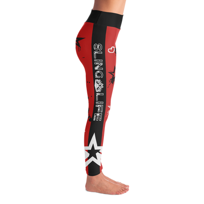 Red & Black Graffiti Style Grunge Sling Life Leggings - Sling Life Fans