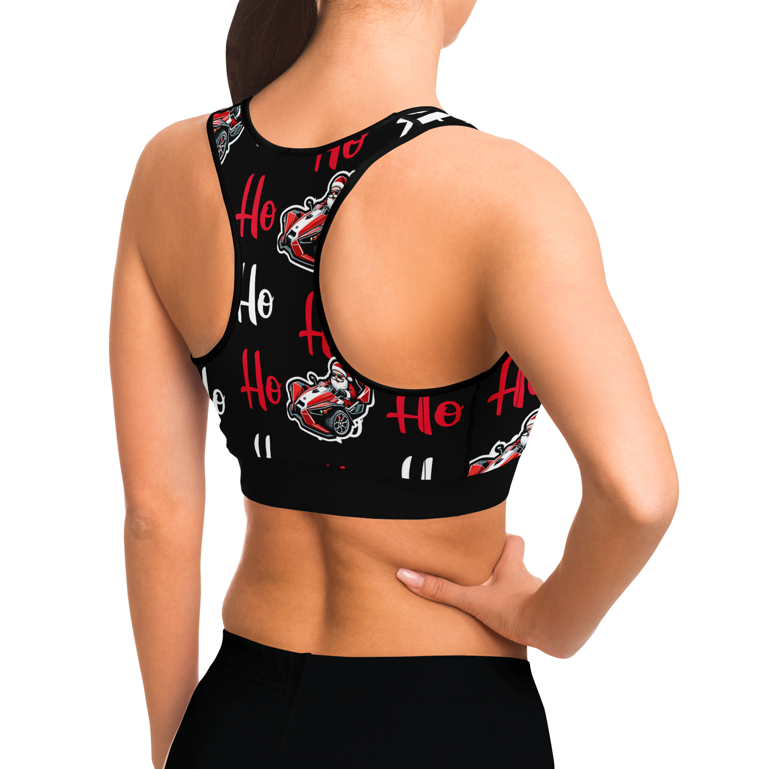 Ho! Ho! Ho! Santa Driving Slingshot Sports Bra - Sling Life Fans
