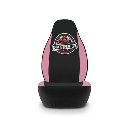 Pink & Black Logo Car Seat Covers - Sling Life Fans