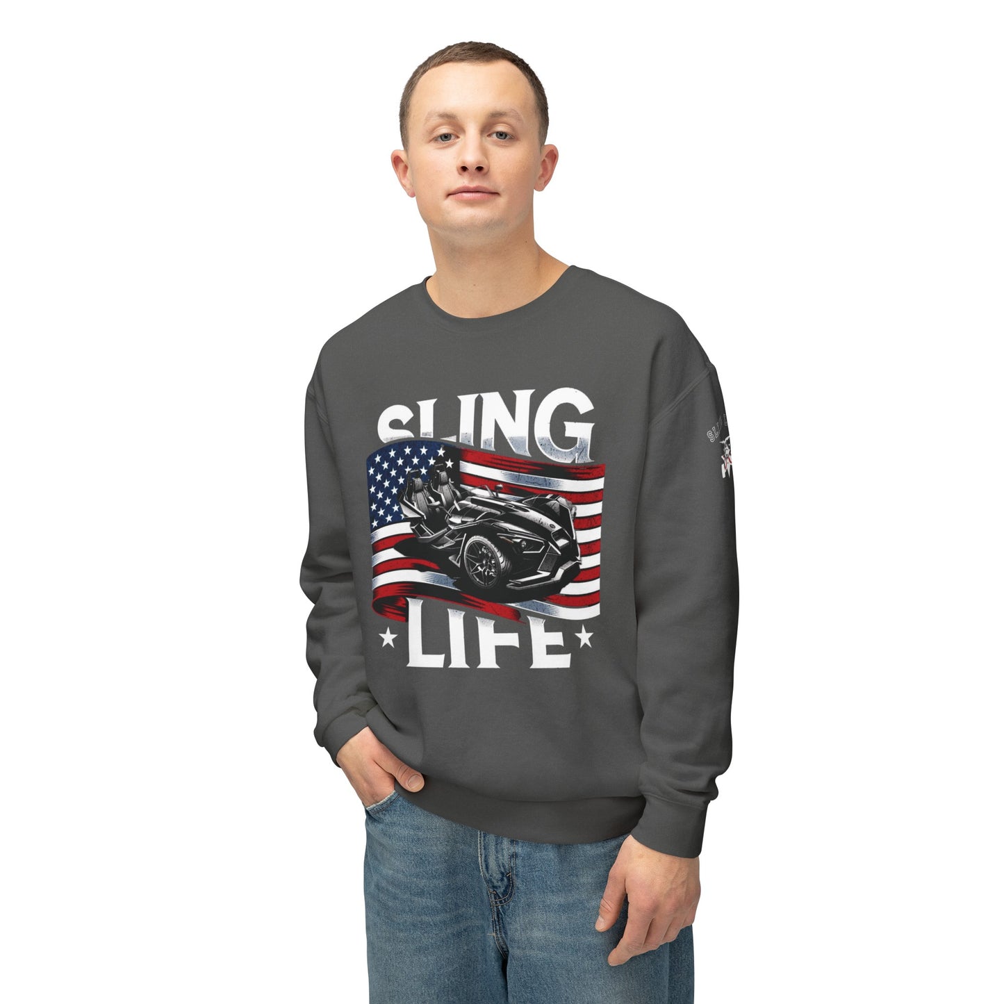 Patriotic Wavy Flag Sling Life Sweatshirt - Sling Life Fans