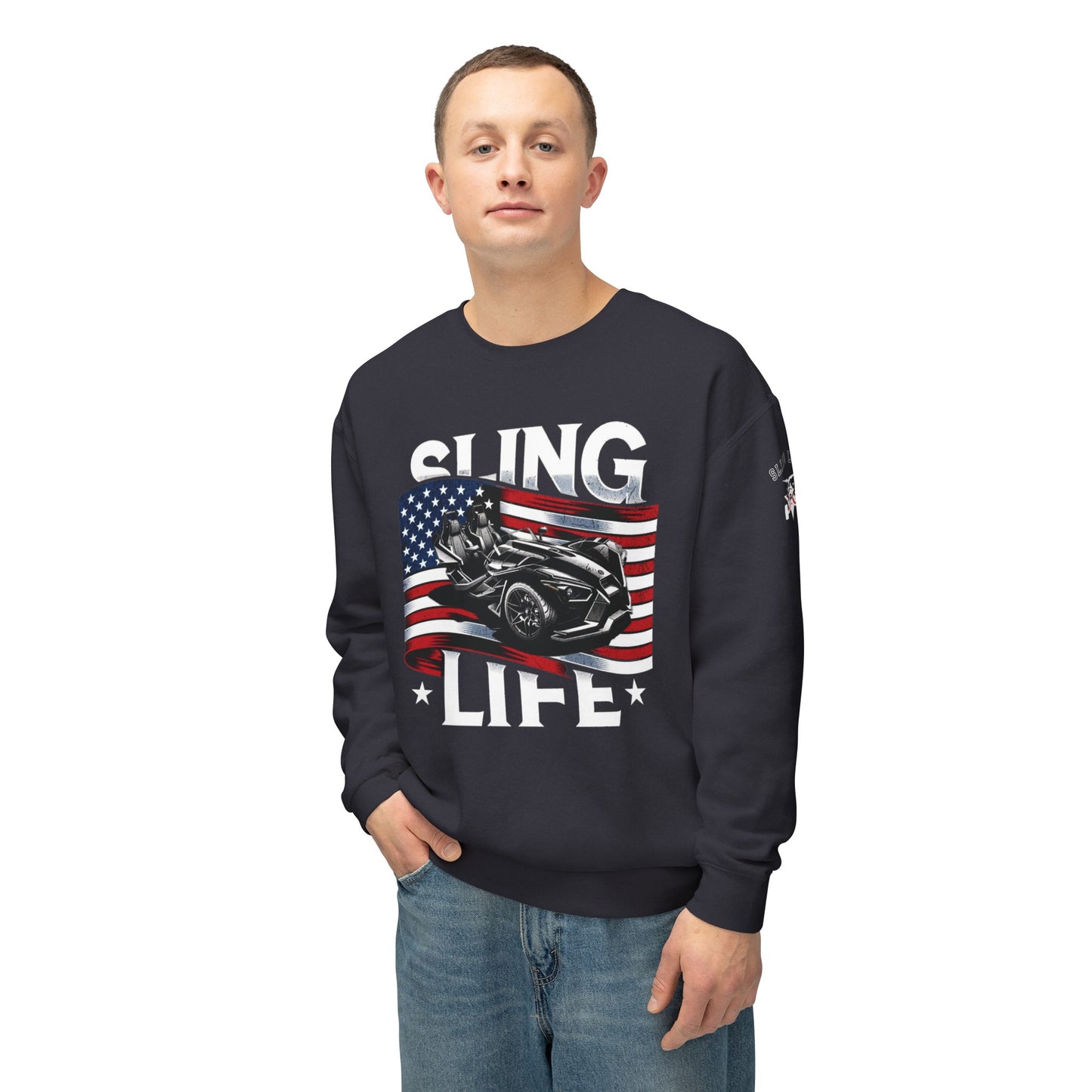 Patriotic Wavy Flag Sling Life Sweatshirt - Sling Life Fans