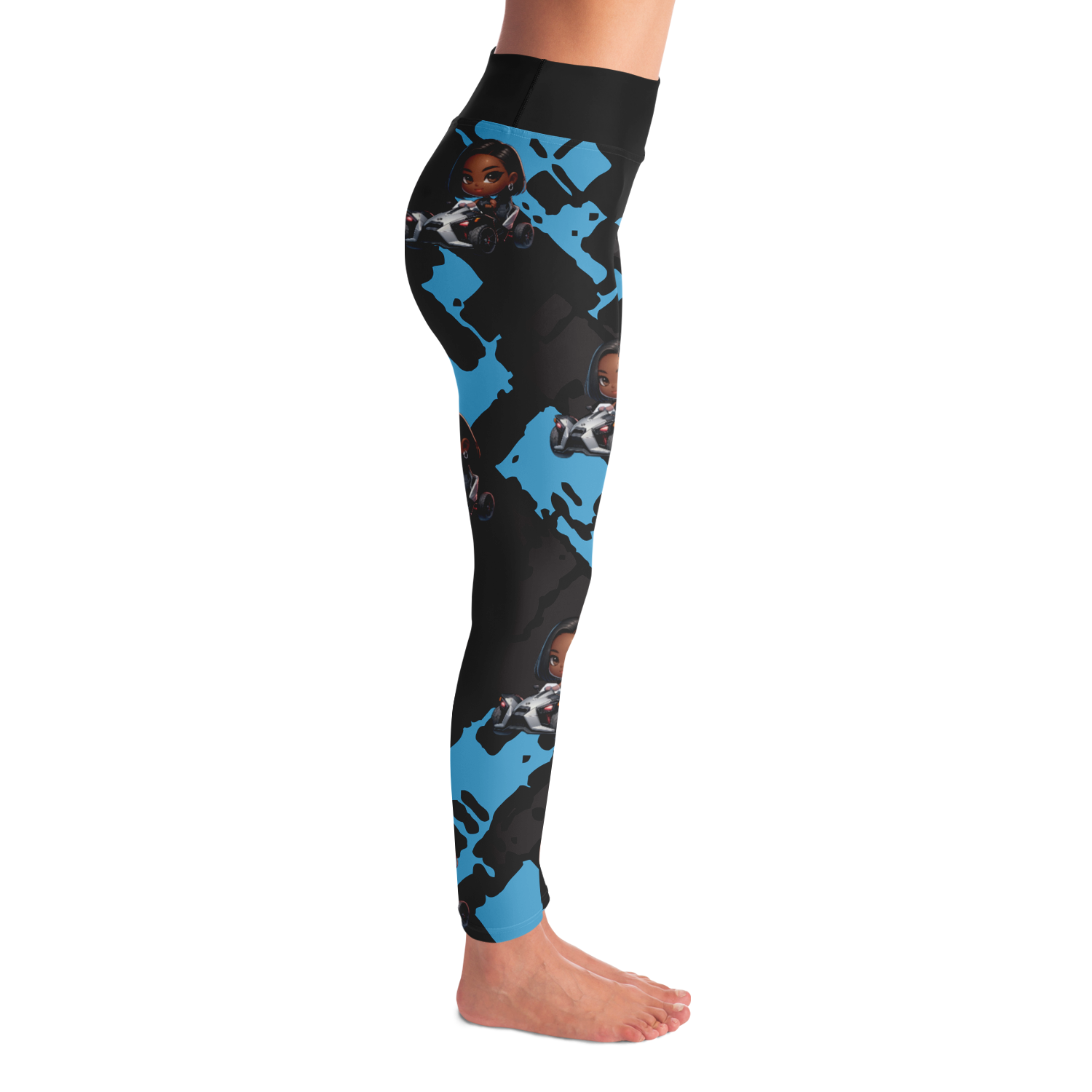 Chibi Girl Driving Slingshot Leggings - Sling Life Fans