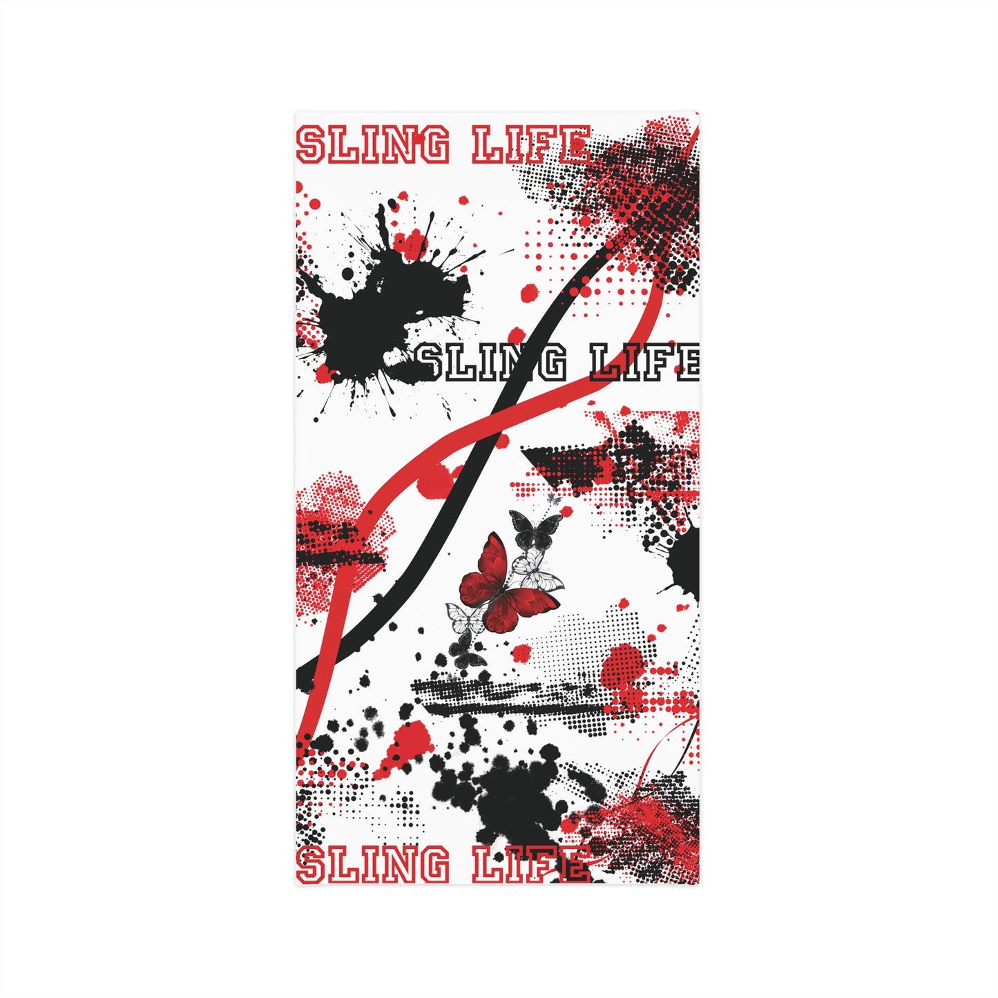 Black & Red Graffiti Style Sling Life Lightweight Neck Gaiter - Sling Life Fans