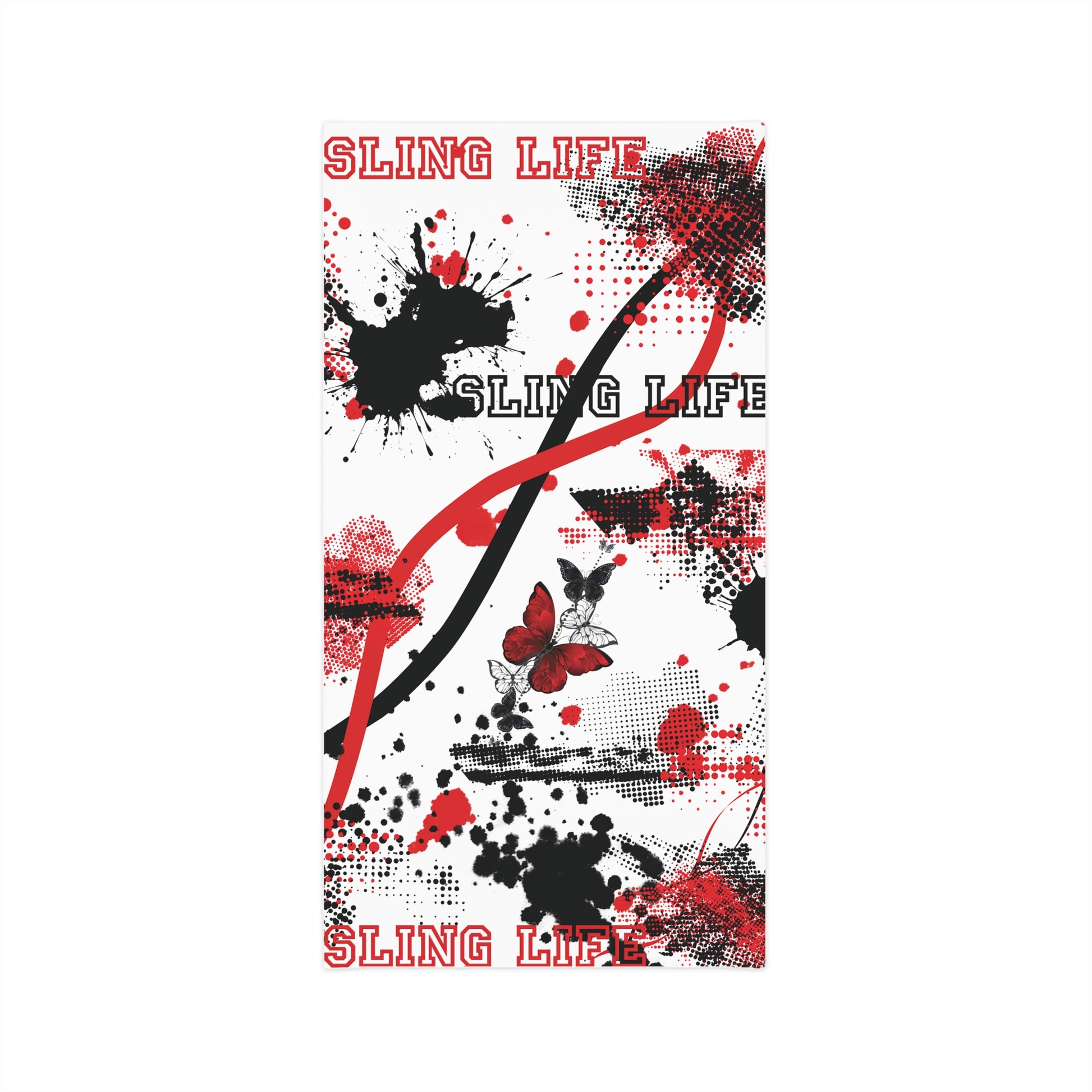 Black & Red Graffiti Style Sling Life Lightweight Neck Gaiter - Sling Life Fans