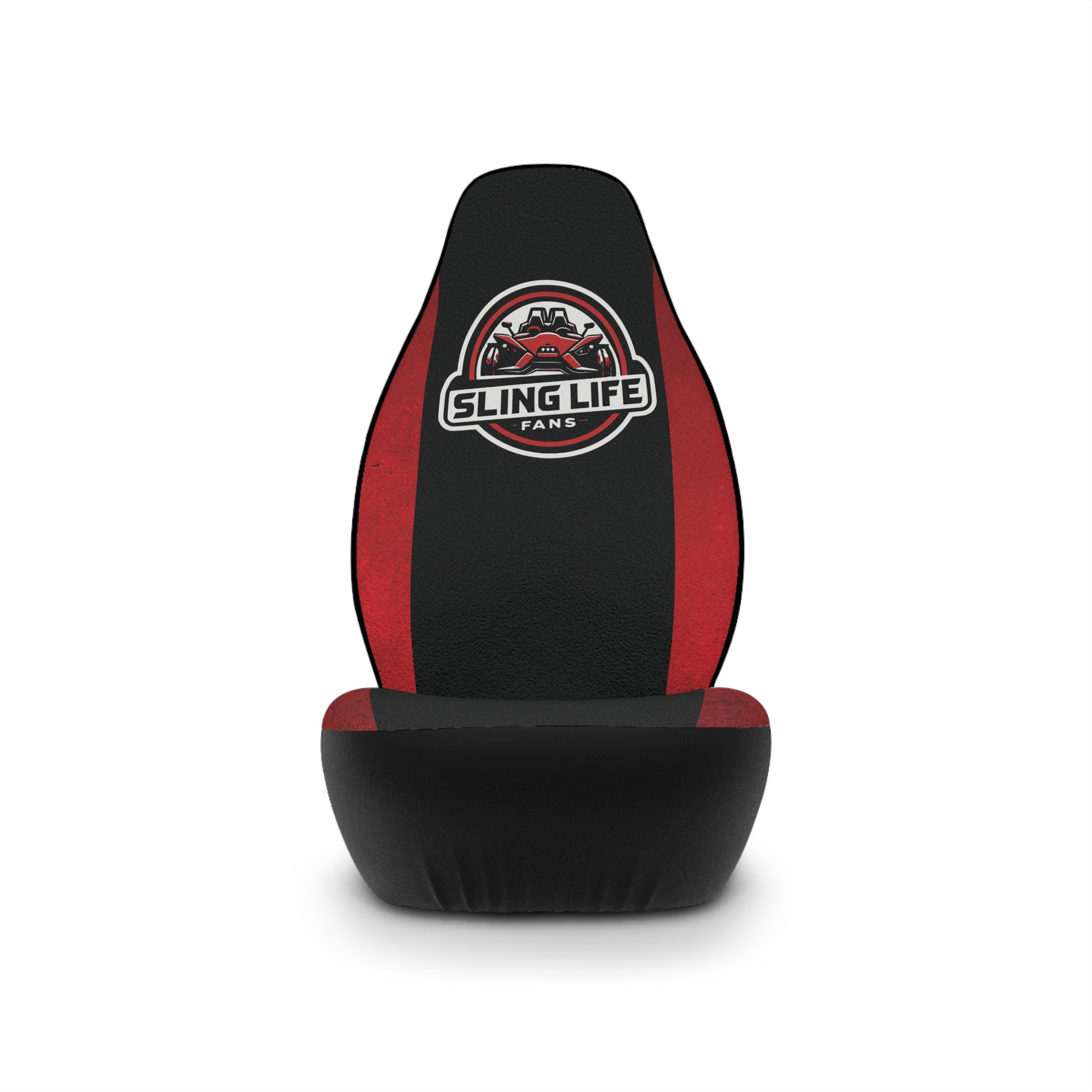 Red & Black Logo Car Seat Covers - Sling Life Fans