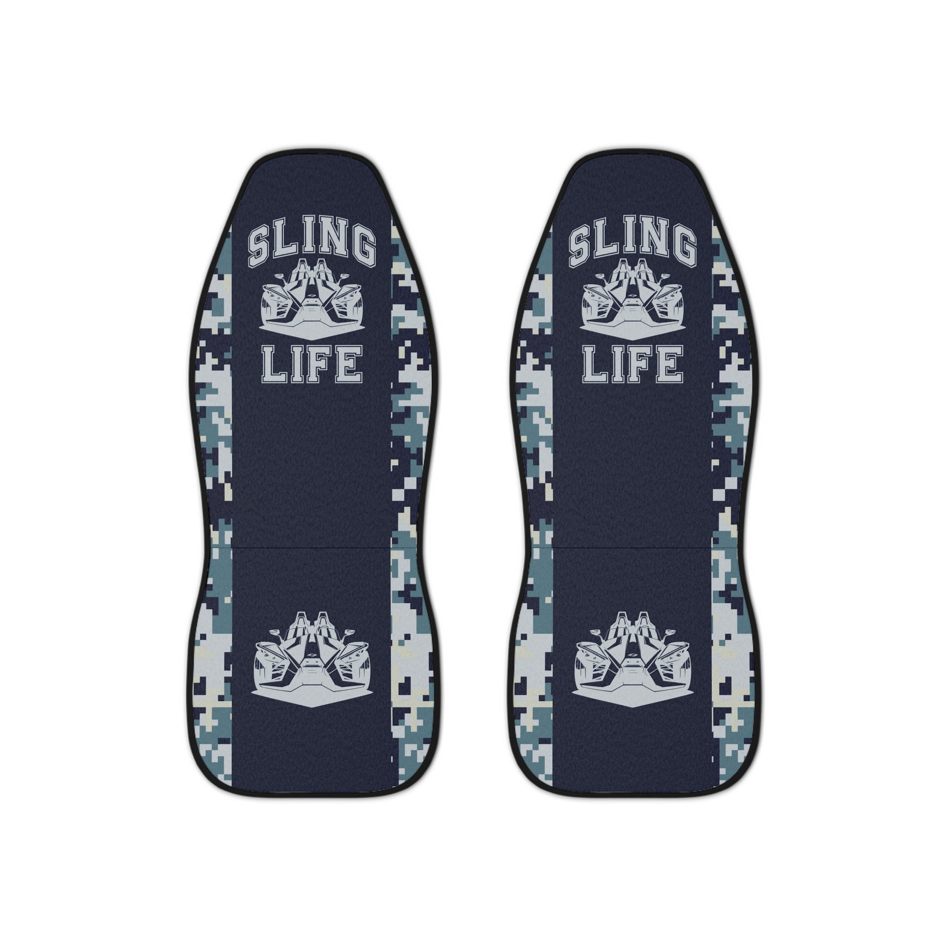 Blue Camoflauge Car Seat Covers - Sling Life Fans
