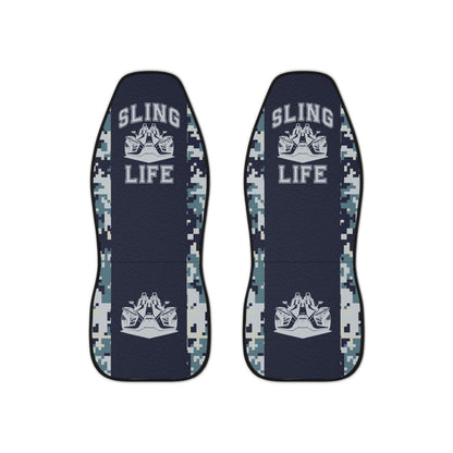 Blue Camoflauge Car Seat Covers - Sling Life Fans