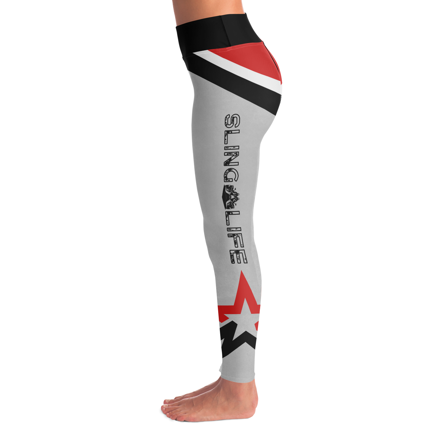 Black, Red and Gray Chevron Sling Life Leggings - Sling Life Fans