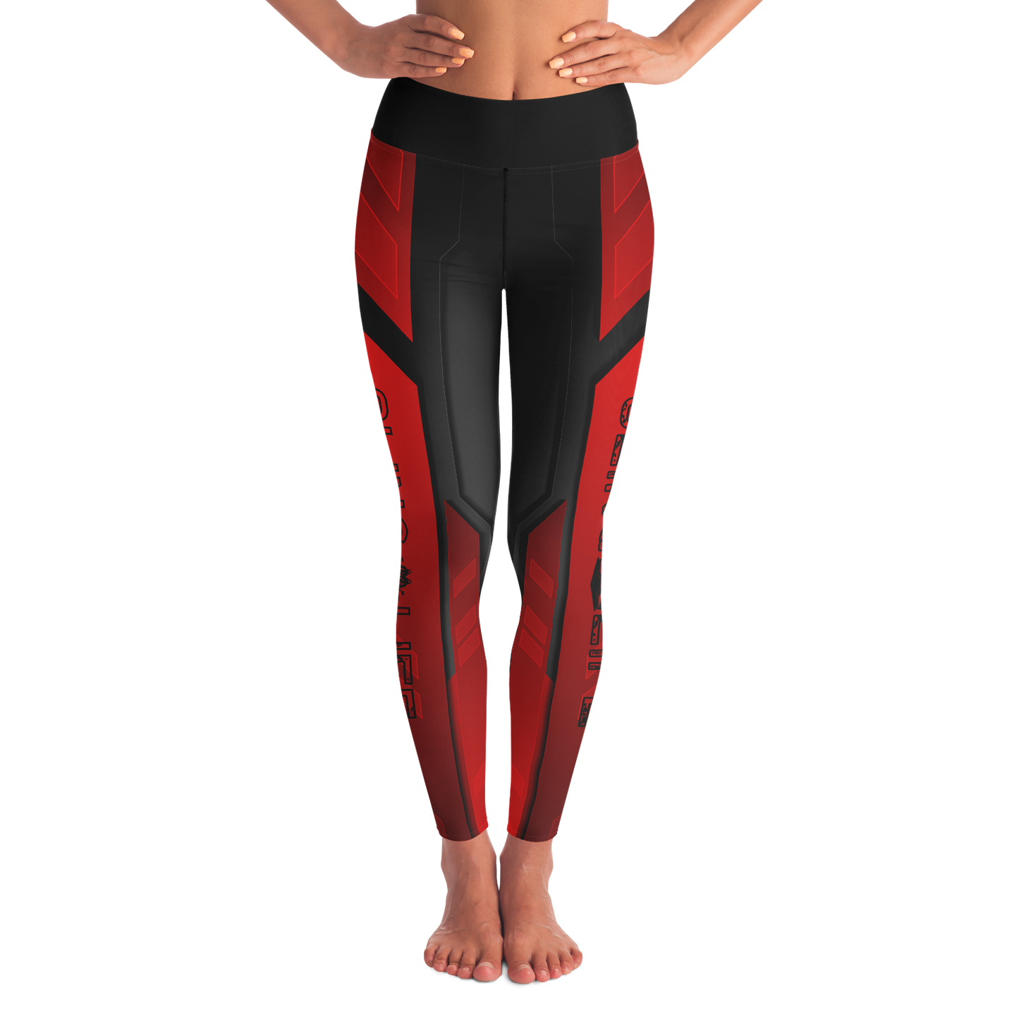 Black and Red Abstract Sling Life Leggings - Sling Life Fans