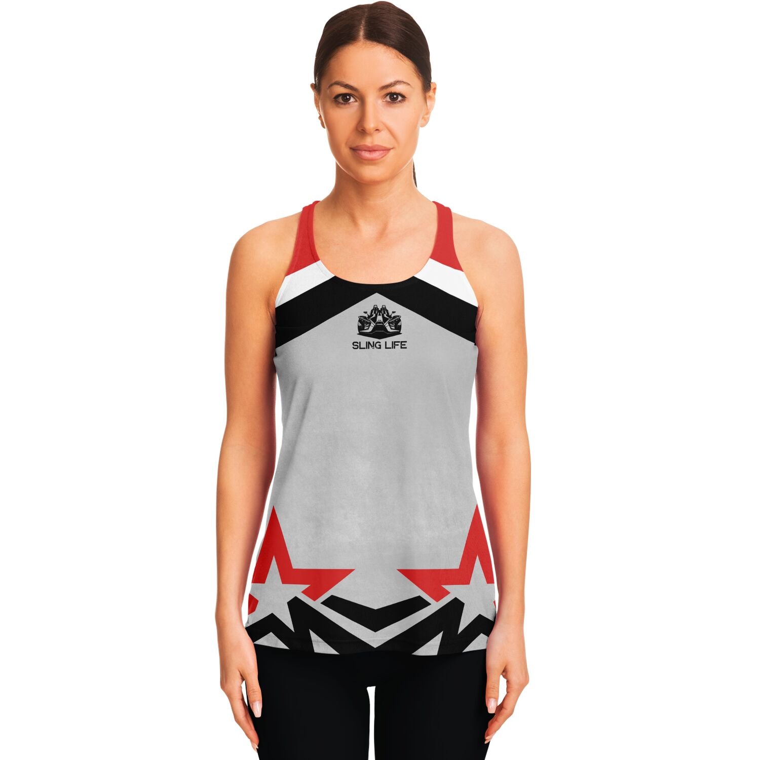 Black & Red Chevron Star Sling Life Tank Top - Sling Life Fans