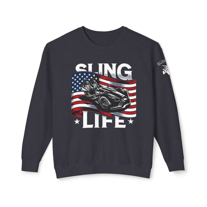 Patriotic Wavy Flag Sling Life Sweatshirt - Sling Life Fans