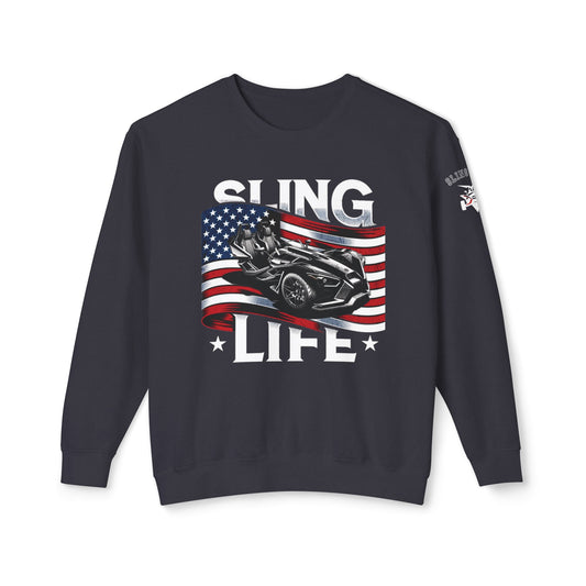 Patriotic Wavy Flag Sling Life Sweatshirt - Sling Life Fans