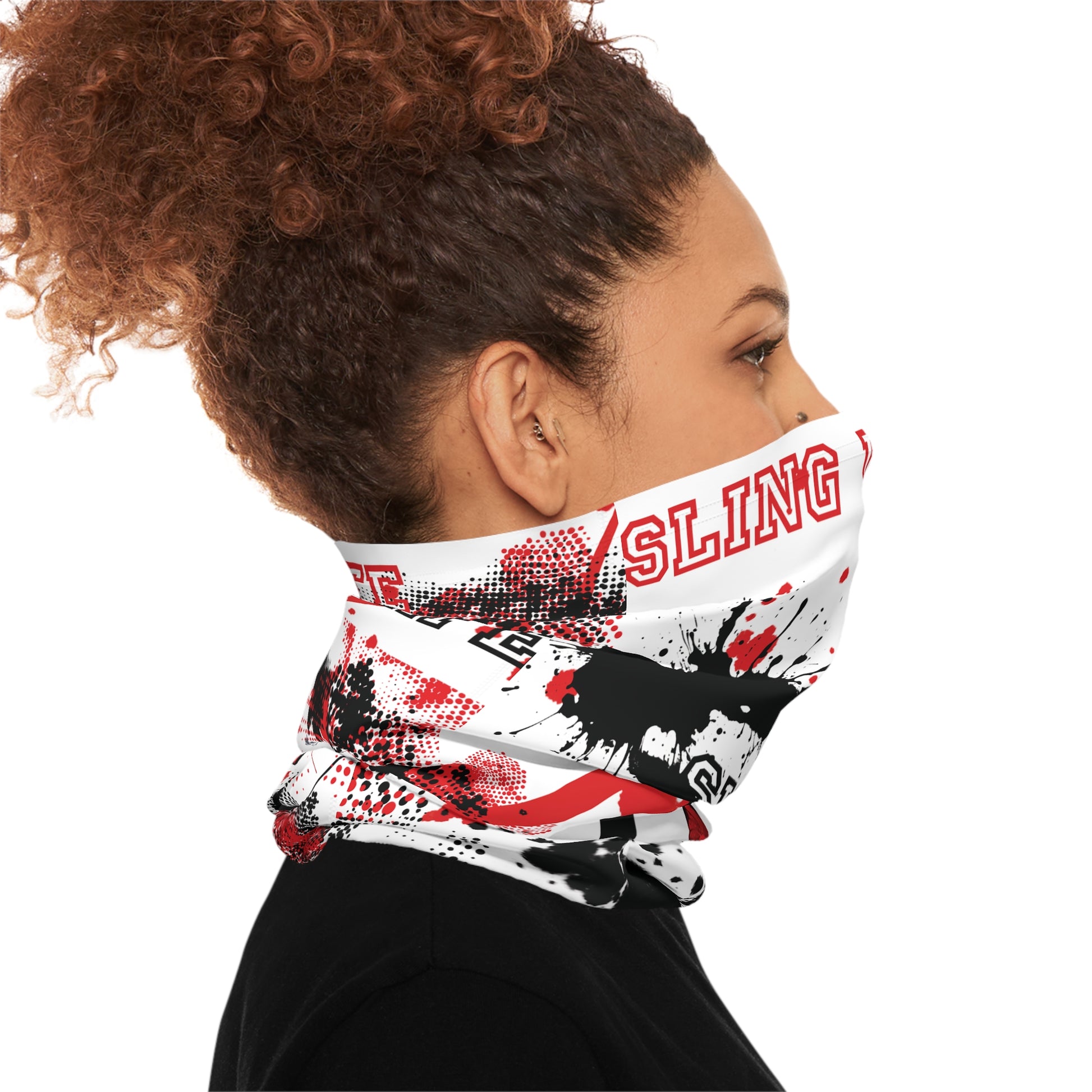 Black & Red Graffiti Style Sling Life Lightweight Neck Gaiter - Sling Life Fans