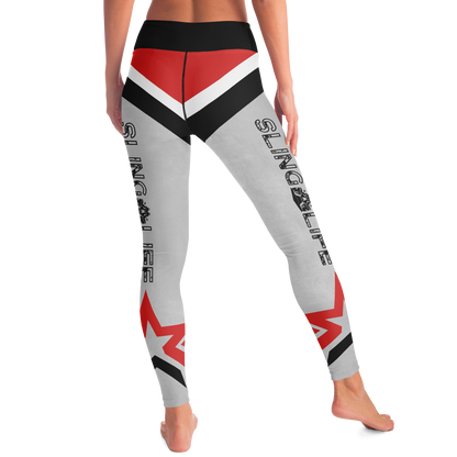 Black, Red and Gray Chevron Sling Life Leggings - Sling Life Fans