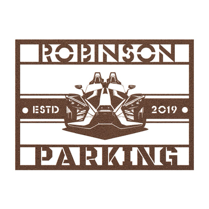 Customized Square Slingshot Parking Metal Sign - Sling Life Fans