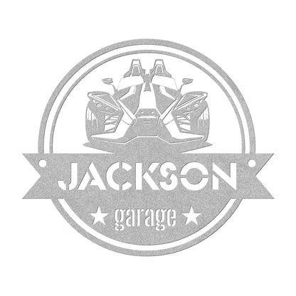 Personalized Round Slingshot Garage Metal Sign - Sling Life Fans
