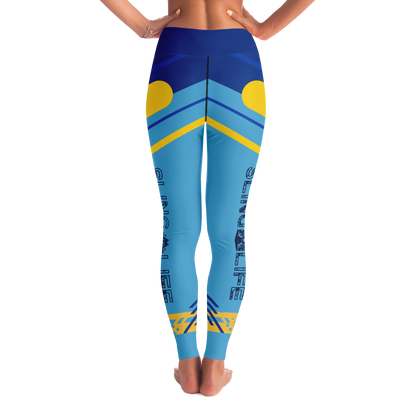 Blue & Yellow Abstract Sling Life Leggings - Sling Life Fans