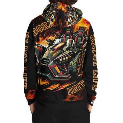 Flaming Army Green Slingshot AOP Hoodie - Sling Life Fans