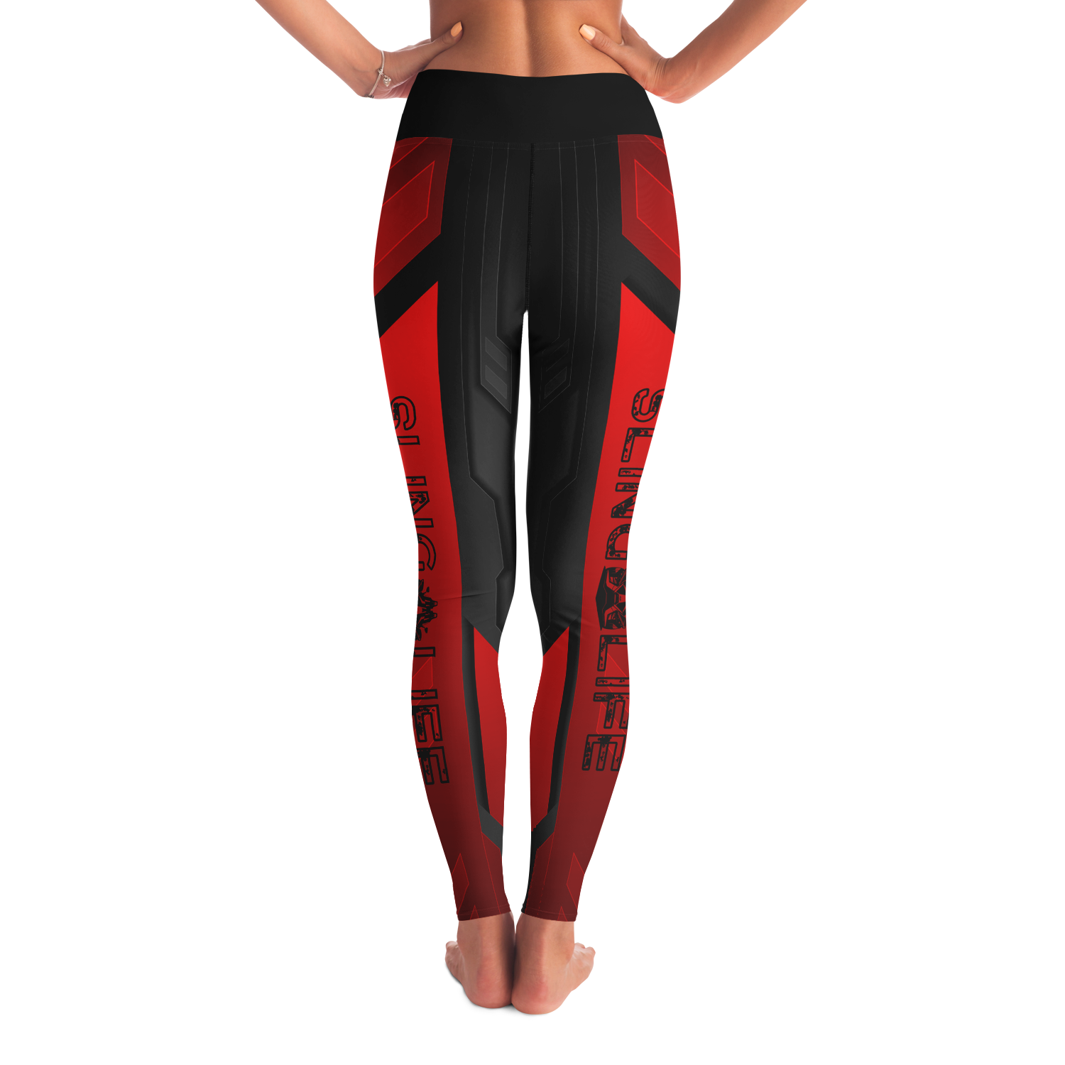 Black and Red Abstract Sling Life Leggings - Sling Life Fans
