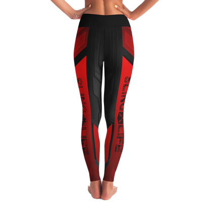 Black and Red Abstract Sling Life Leggings - Sling Life Fans