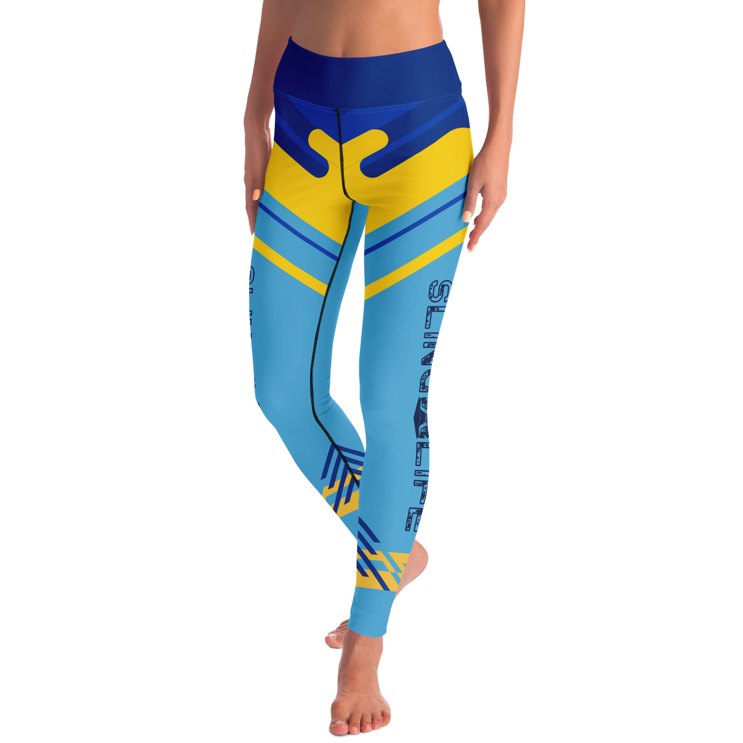 Blue & Yellow Abstract Sling Life Leggings - Sling Life Fans