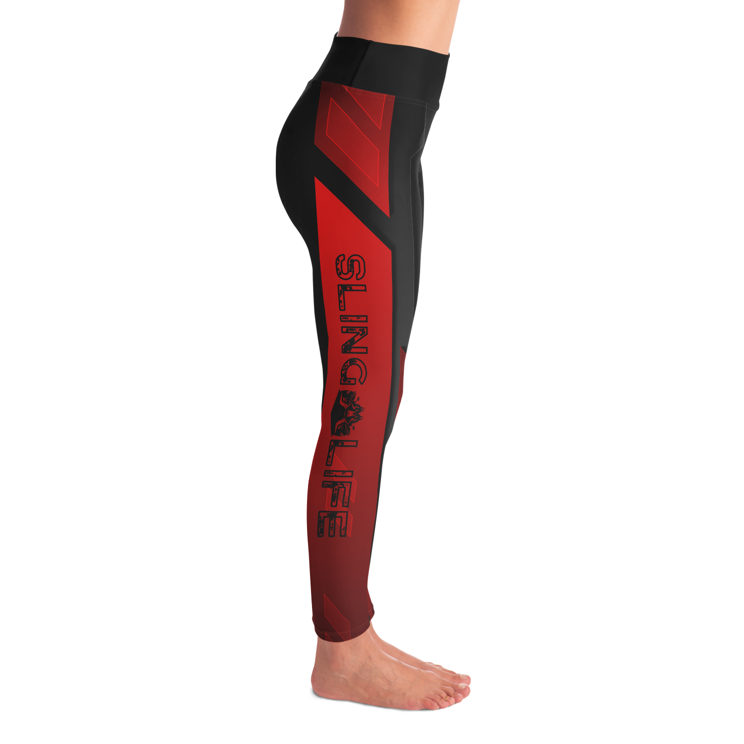 Black and Red Abstract Sling Life Leggings - Sling Life Fans