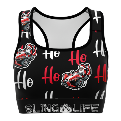 Ho! Ho! Ho! Santa Driving Slingshot Sports Bra - Sling Life Fans