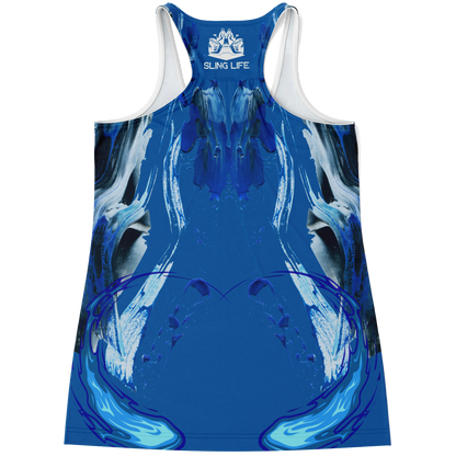 Blue Watercolor Graphic Sling Life Tank Top - Sling Life Fans