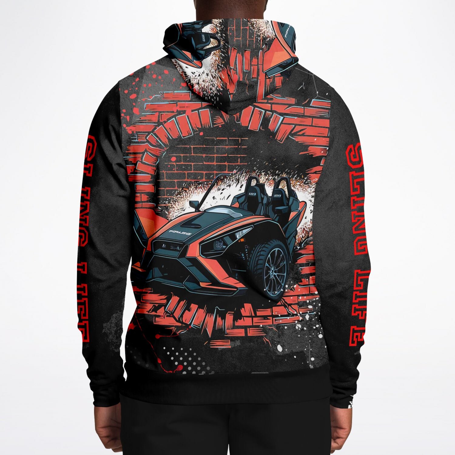 Slingshot Wall Break-Out Black & Red Graphic Hoodie - Sling Life Fans