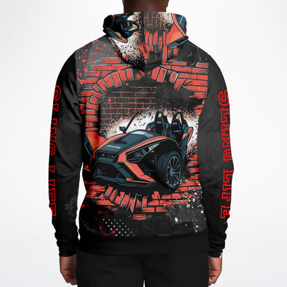 Slingshot Wall Break-Out Black & Red Graphic Hoodie - Sling Life Fans