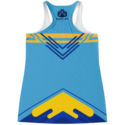 Blue & Yellow Abstract Sling Life Tank Top - Sling Life Fans